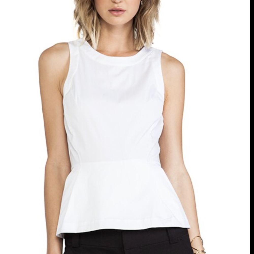 *blue and white* Theory peplum top